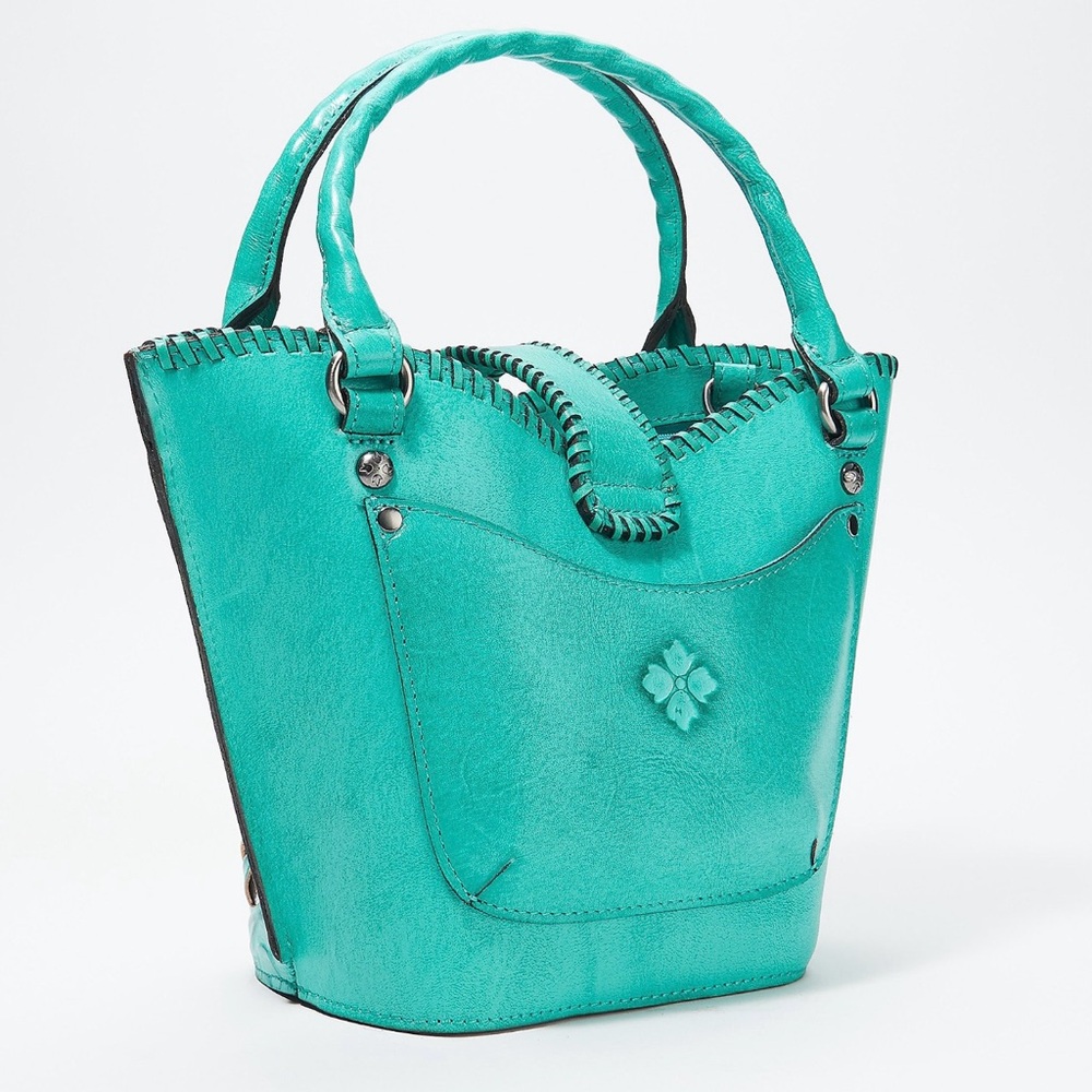 🌷Patricia Nash🌷100% Handmade Leather Crossbody, Tote/Bag, Green/Teal/Aqua NWT - Picture 11 of 13